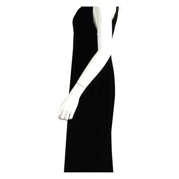 VALENTINO Black Velvet Sleeveless V-Neck Maxi Backless Dress - US 10 - Picture 5 of 7